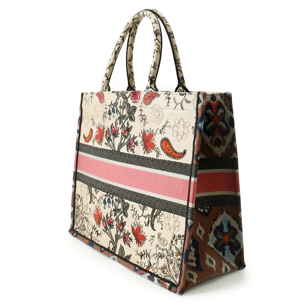 Dior Tote Canvas Trotter Christian  Bag Black